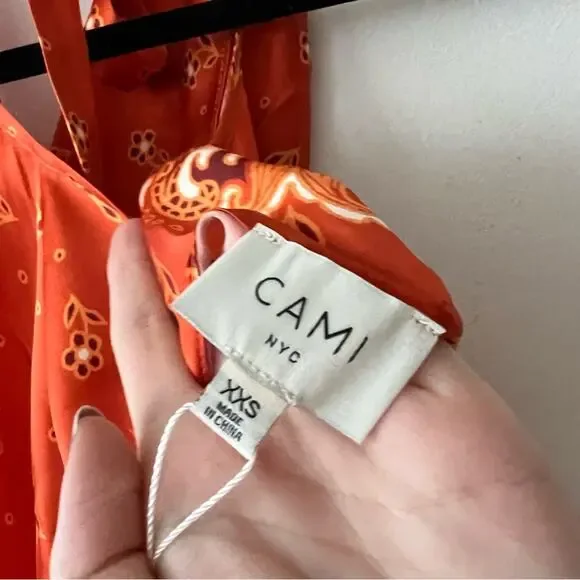 Cami NYC Orange Silk Tank Top - Picture 6 of 8